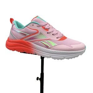 Reebok Youth Big Girls‎ Rush Sneakers Size 7 Cherry Blossom Orange Aqua Lace Up